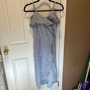 Stripped white and blue dress